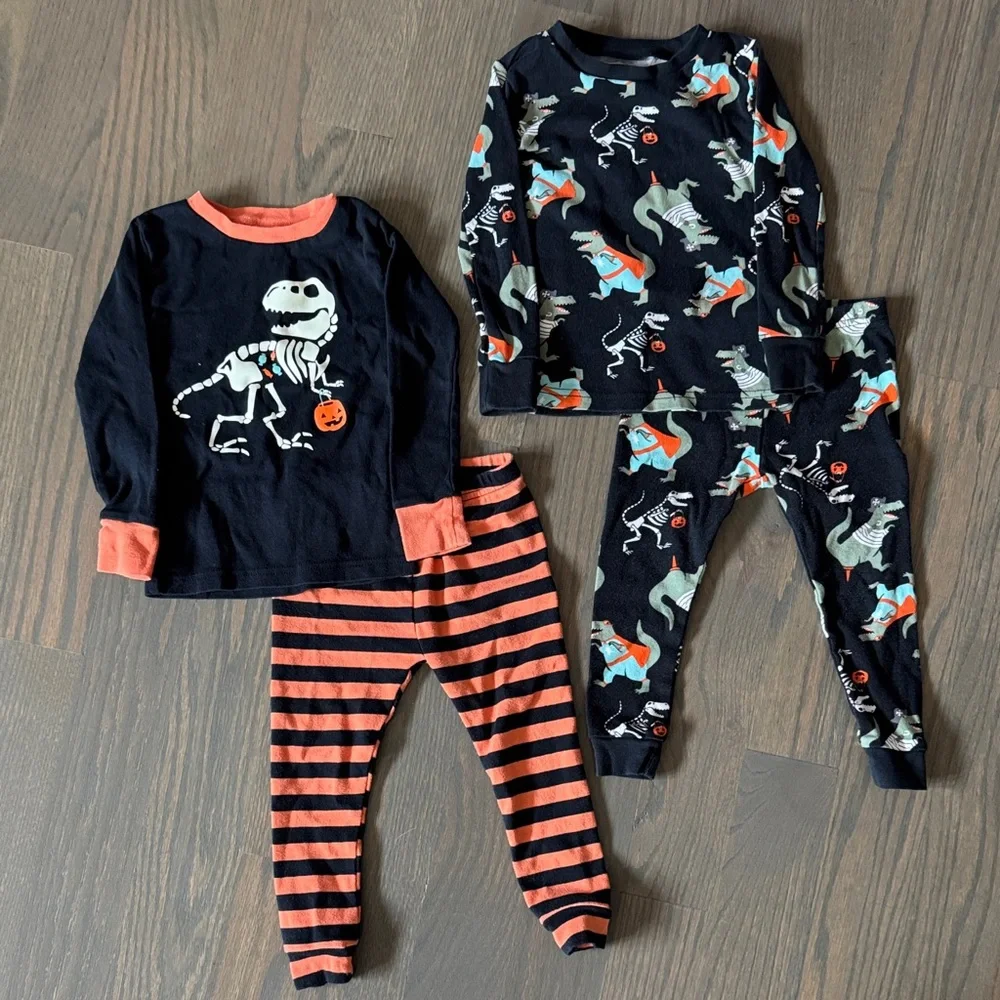 Carter’s Just One You 4-Piece Halloween Dinosaur Cotton Pajama Set 2T Boys